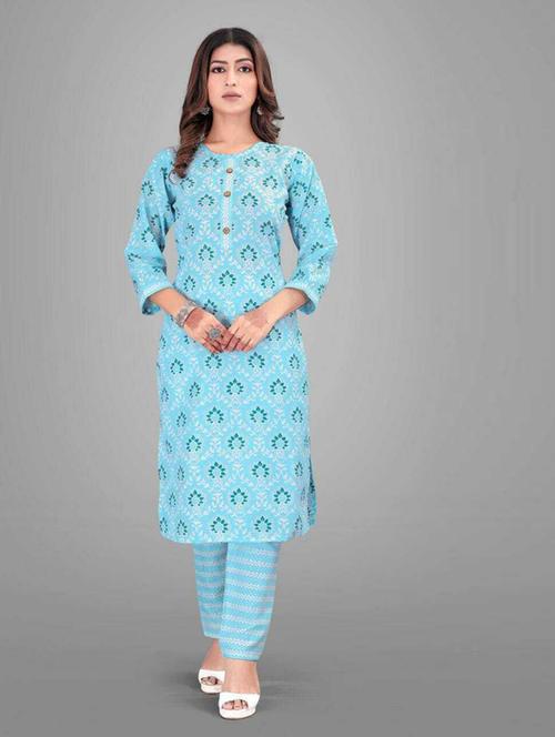 printed kurta pant set - 20150509 - Very Small Image - 1