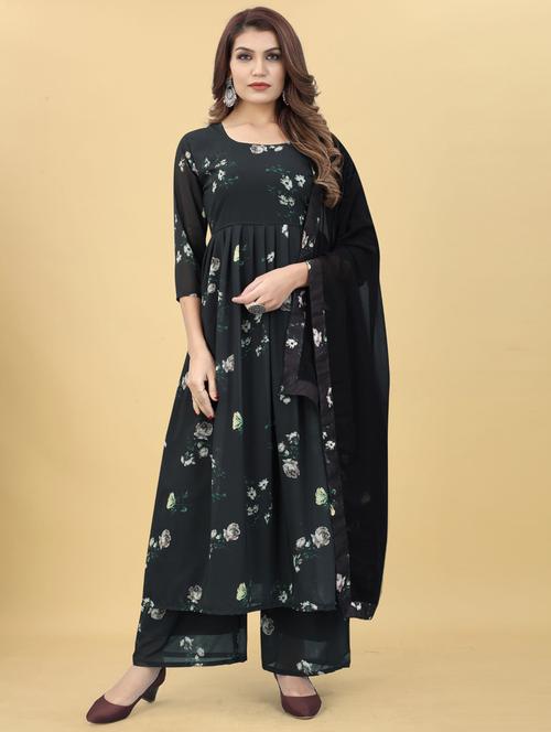 printed kurta pant set with dupatta - 20150528 - Very Small Image - 1