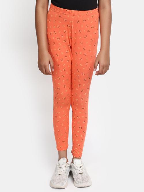 orange printed ankle length legging - 20153251 - Very Small Image - 1