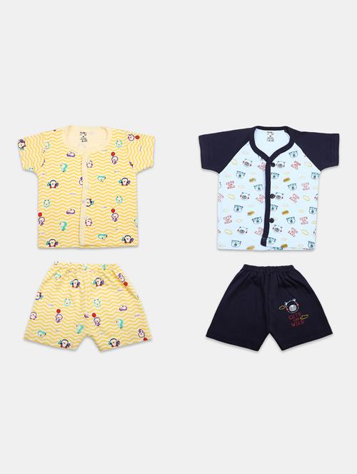pack of 2 multi colored printed shorts twin set - 20153562 - Very Small Image - 1