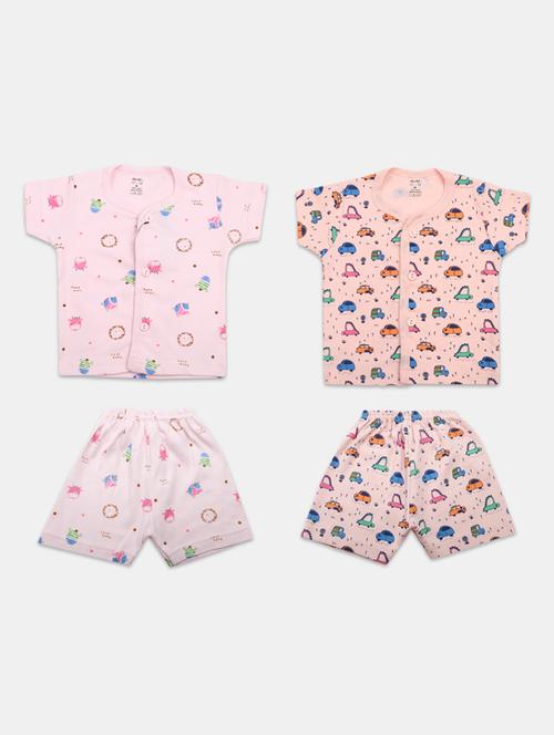 pack of 2 pink printed shorts twin set - 20153565 - Very Small Image - 1