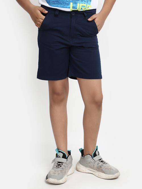 blue solid shorts - 20153620 - Very Small Image - 1