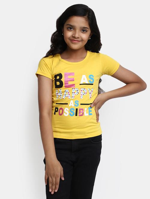 girls round neck printed regular tee - 20153672 - Very Small Image - 1