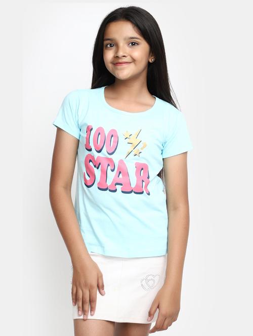girls round neck printed regular tee - 20153717 - Very Small Image - 1