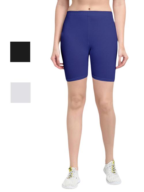 pack of 3 solid cycling shorts - 20154378 - Very Small Image - 1