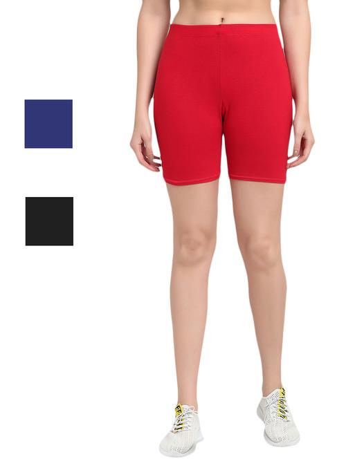 pack of 3 solid cycling shorts - 20154390 - Very Small Image - 1
