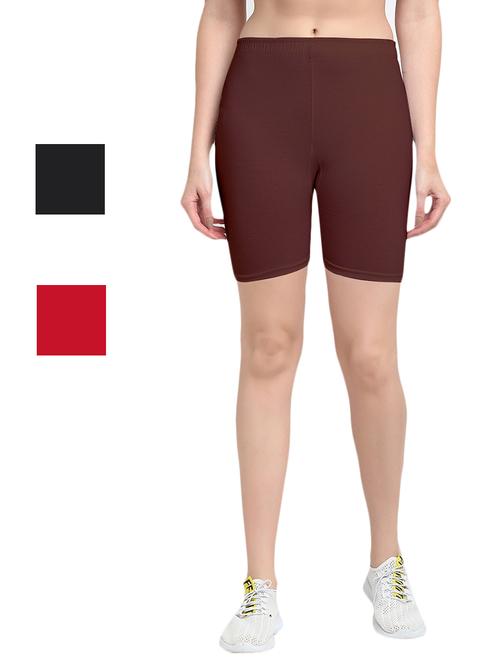 pack of 3 solid cycling shorts - 20154397 - Very Small Image - 1