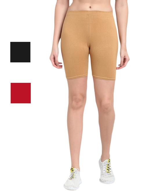 pack of 3 solid cycling shorts - 20154400 - Very Small Image - 1