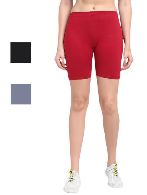 pack of 3 solid cycling shorts - 20154404 - Very Small Image - 1