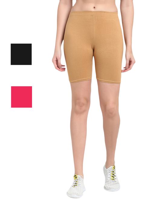 pack of 3 solid cycling shorts - 20154416 - Very Small Image - 1