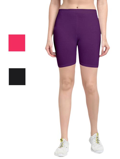 pack of 3 solid cycling shorts - 20154419 - Very Small Image - 1