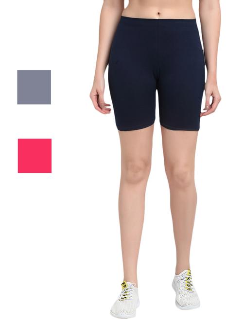pack of 3 solid cycling shorts - 20154478 - Very Small Image - 1