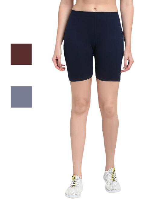 pack of 3 solid cycling shorts - 20154488 - Very Small Image - 1