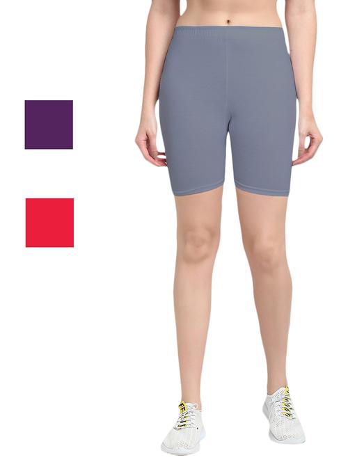 pack of 3 solid cycling shorts - 20154570 - Very Small Image - 1