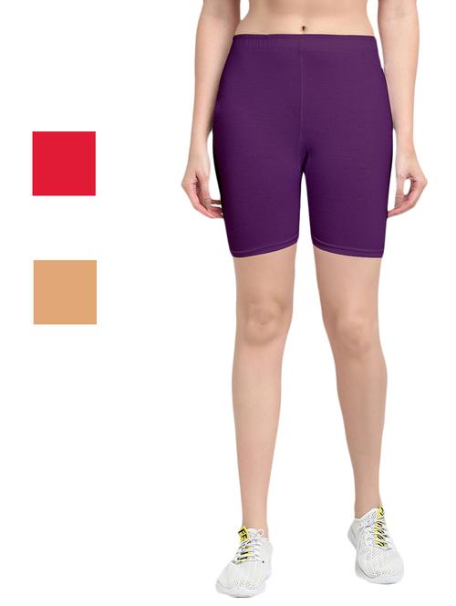 pack of 3 solid cycling shorts - 20154589 - Very Small Image - 1