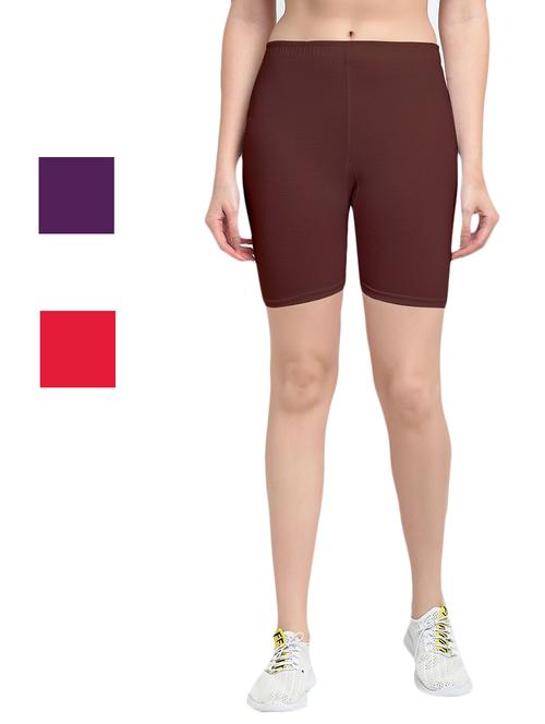 pack of 3 solid cycling shorts - 20154605 - Very Small Image - 1