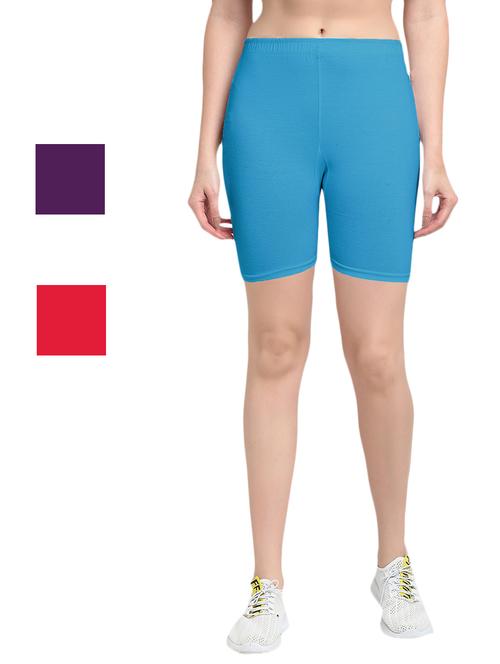 pack of 3 solid cycling shorts - 20154606 - Very Small Image - 1