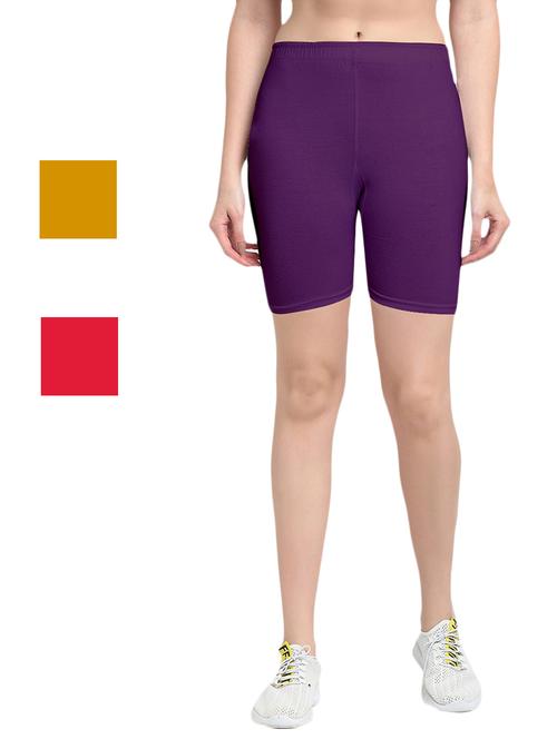 pack of 3 solid cycling shorts - 20154607 - Very Small Image - 1