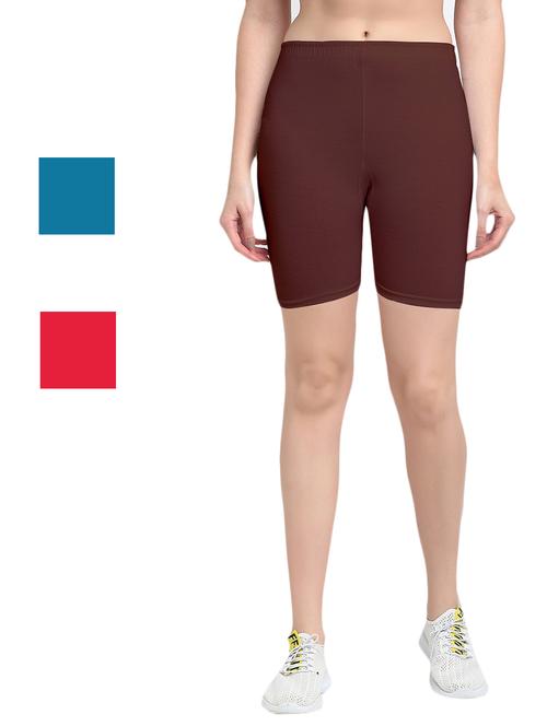 pack of 3 solid cycling shorts - 20154611 - Very Small Image - 1