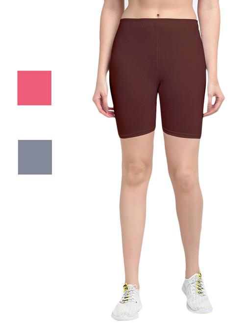 pack of 3 solid cycling shorts - 20154638 - Very Small Image - 1