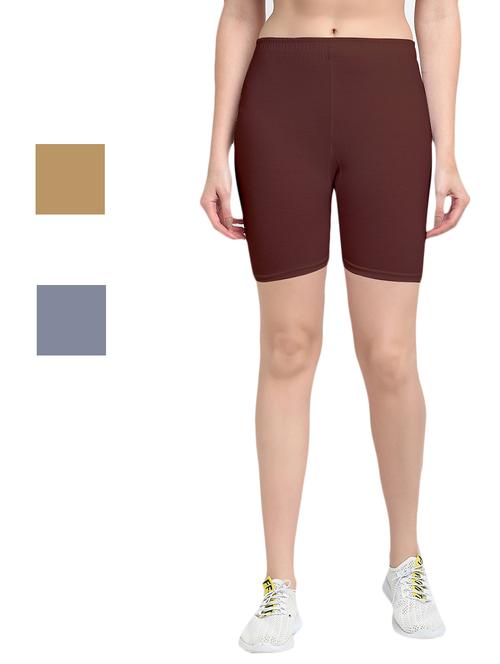 pack of 3 solid cycling shorts - 20154650 - Very Small Image - 1