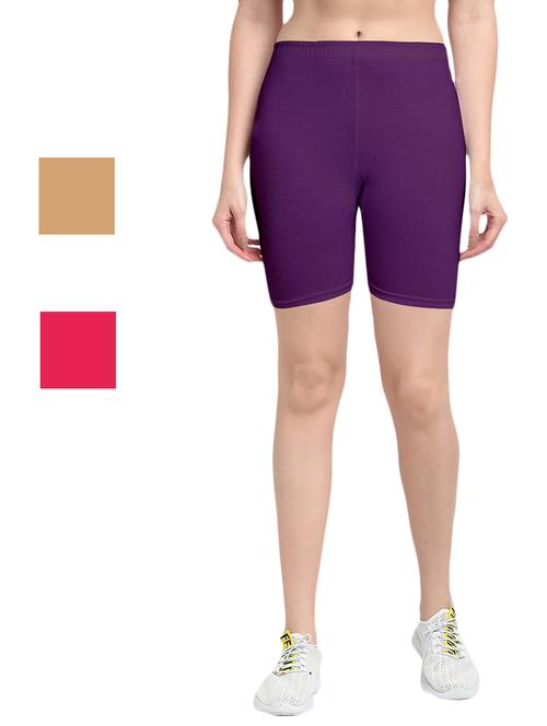 pack of 3 solid cycling shorts - 20154700 - Very Small Image - 1