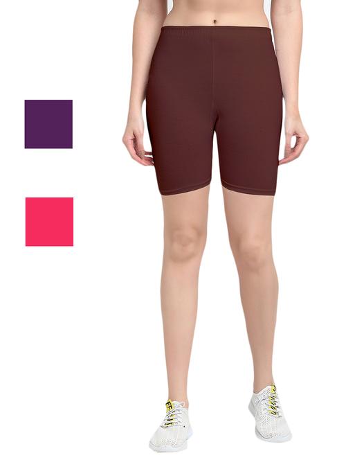 pack of 3 solid cycling shorts - 20154715 - Very Small Image - 1