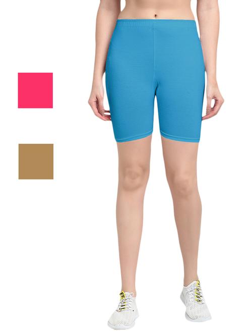 pack of 3 solid cycling shorts - 20154724 - Very Small Image - 1