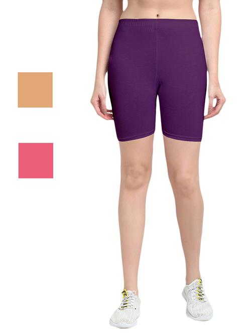 pack of 3 solid cycling shorts - 20154730 - Very Small Image - 1