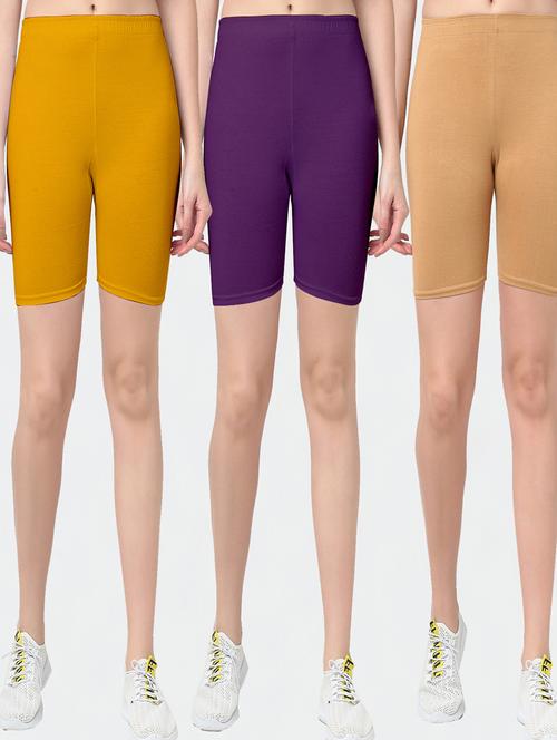 pack of 3 solid cycling shorts - 20154739 - Very Small Image - 1