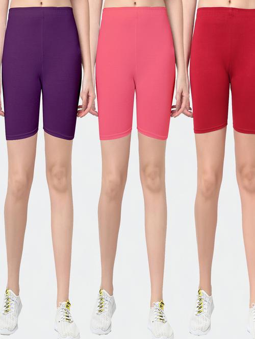 pack of 3 solid cycling shorts - 20154748 - Very Small Image - 1