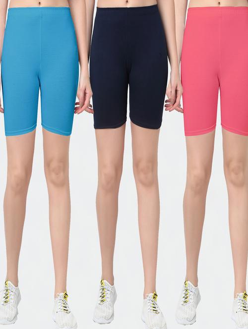 pack of 3 solid cycling shorts - 20154772 - Very Small Image - 1
