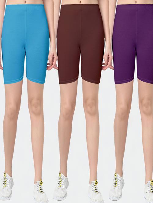 pack of 3 solid cycling shorts - 20154785 - Very Small Image - 1