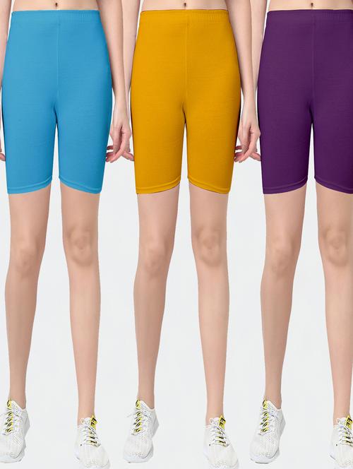 pack of 3 solid cycling shorts - 20154788 - Very Small Image - 1