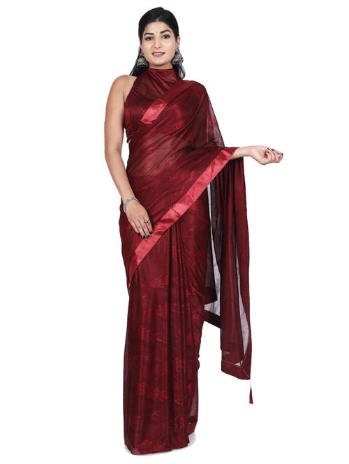 self design printed woven saree with blouse - 20155652 - Very Small Image - 1