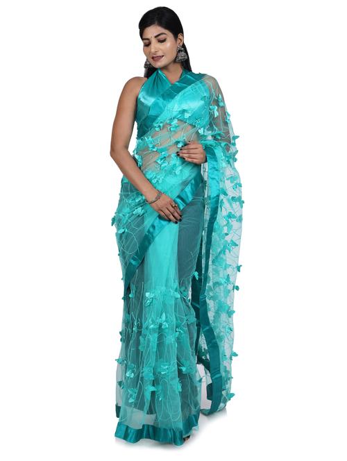 self design embellished woven saree with blouse - 20155660 - Very Small Image - 1
