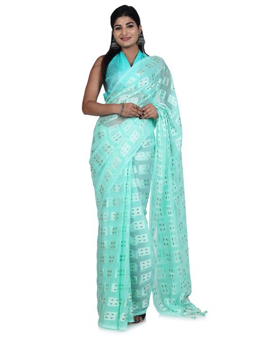 self design embossed woven saree with blouse - 20155666 - Very Small Image - 1