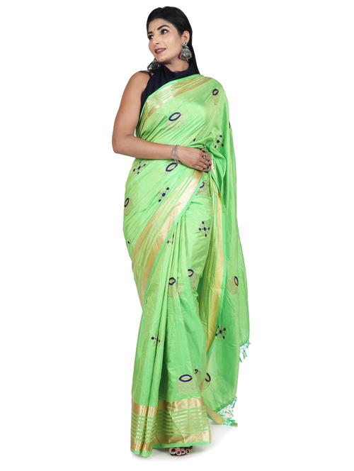 self design embroidered woven saree with blouse - 20155670 - Very Small Image - 1