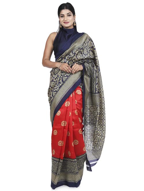 self design woven saree with blouse - 20155675 - Very Small Image - 1