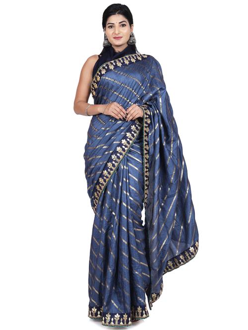 self design gota patti woven saree - 20155680 - Very Small Image - 1