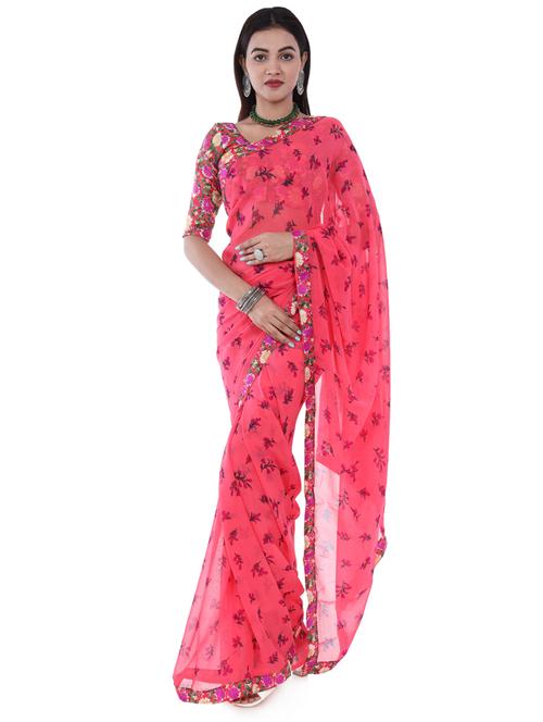 self design printed woven saree - 20155684 - Very Small Image - 1