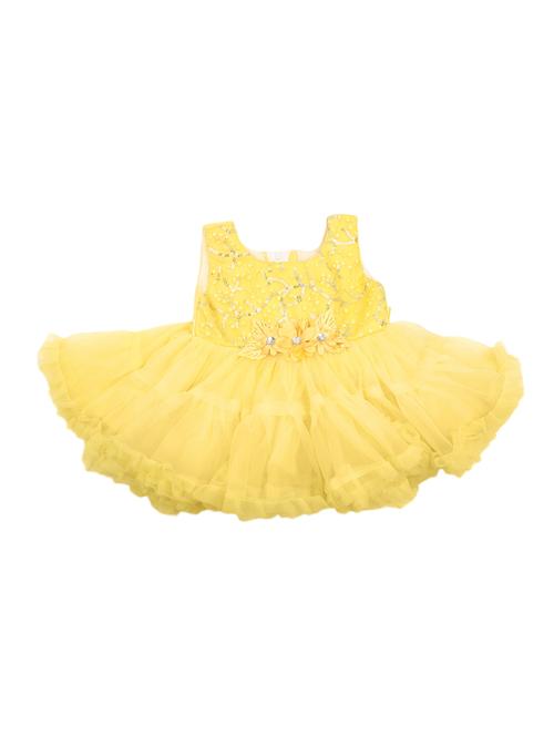 yellow polyester frock - 20155913 - Very Small Image - 1