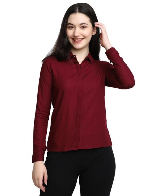 women solid collared shirt - 20157769 - Very Small Image - 1