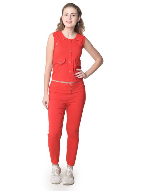 red solid full length twin sets - 20157926 - Very Small Image - 1