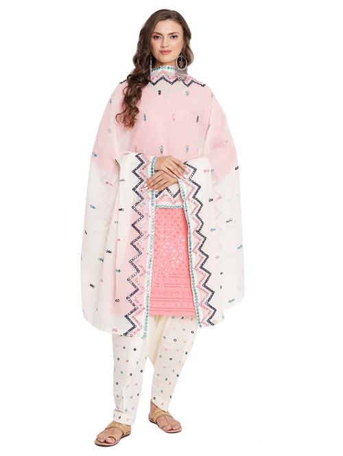 pink notch neck embroidered kurta salwar set - 20158297 - Very Small Image - 1