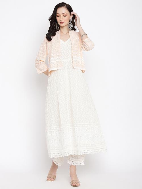 pink kurta pant set with shrug - 20158409 - Very Small Image - 1