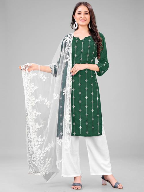 embroidered kurta palazzo suit set - 20158480 - Very Small Image - 1