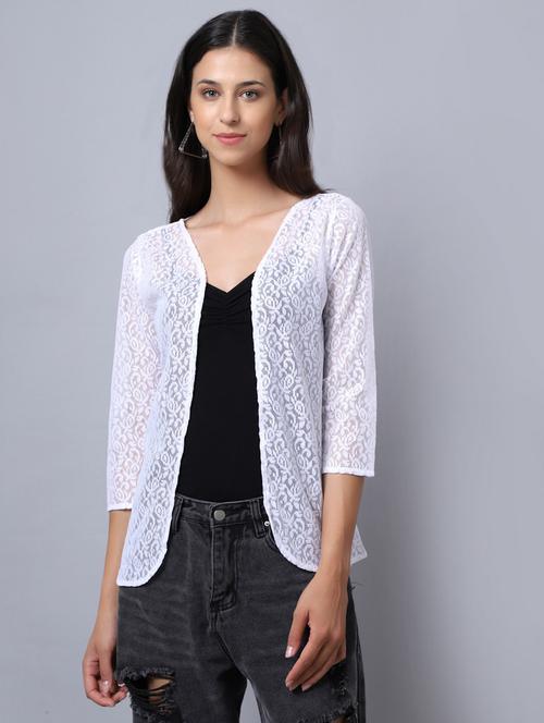 white cotton shrug - 20159520 - Very Small Image - 1
