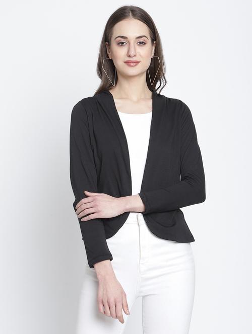 black cotton shrug - 20159597 - Very Small Image - 1
