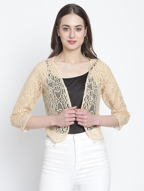 beige cotton shrug - 20159600 - Very Small Image - 1